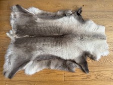 Real Genuine  Scandinavian Reindeer Hide Skin Rug/Throw - 134cm x 103cm