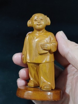 文革黄杨木雕毛主席的好学生Chinese Cultural Revolution Huangyang