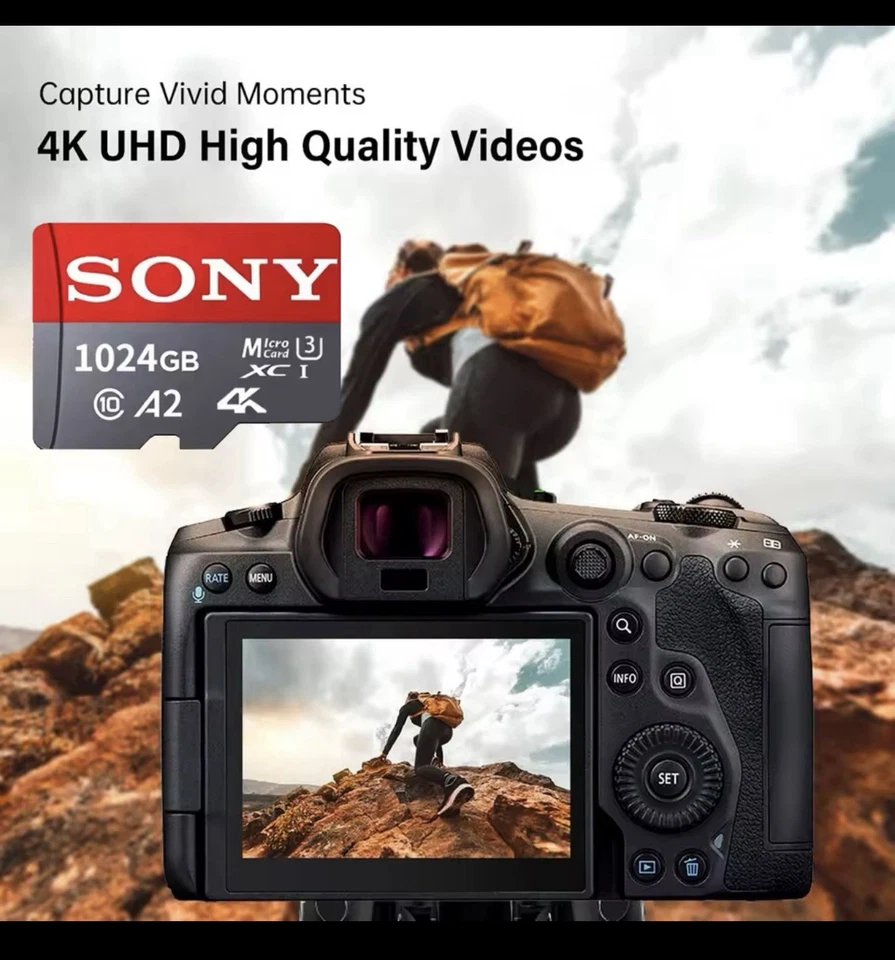 Micro SD Card 1TB SONY Class 10 SDXC U1 UHS-I high speed Memory card & Adapter - Image 4 of 4