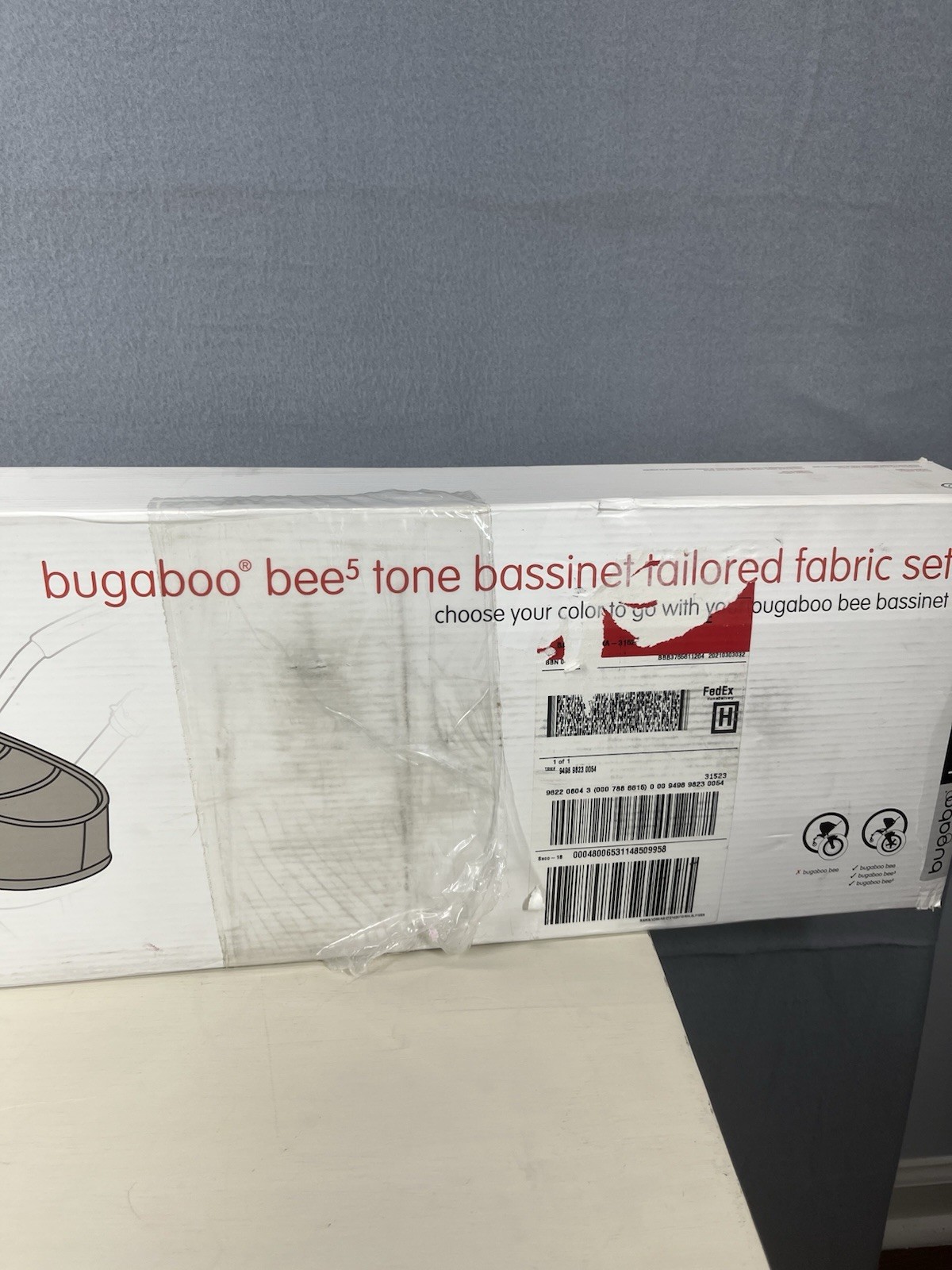 Bugaboo Bee5 Tone Bassinet Tailored Fabric Set- Taupe New