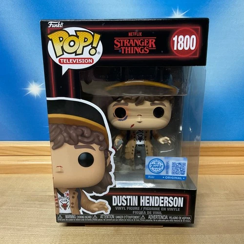Funko Pop! DUSTIN HENDERSON #1800 Stranger Things Figure W/ Soft Protector NIB