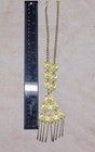 Vintage 1960's 70"s Lisner Gold Tone Filigree Dangle Statement Necklace — photo 7