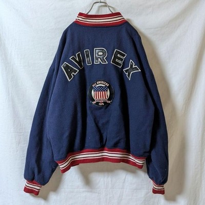 AVIREX Vintage Half zip Cotton Jacket XXL Blue Width 71cm Length