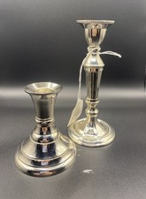 Para solidnych mosiężnych stożkowych świeczników 5,5 i 3" nowe z metkami Biedermann & Son