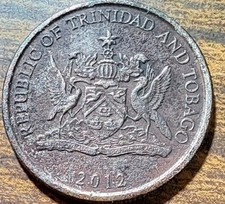 2012 Trinidad & Tobago 25 Cents Actual Coin TK7200*