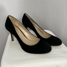Vince Camuto Black Suede Stiletto Pump Round Toe Women's Heels