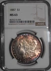1887 Morgan Silve Dollar Toned NGC MS63 #059