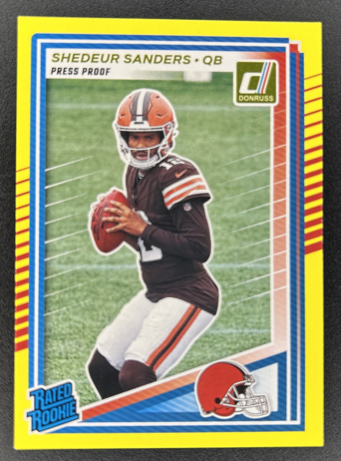 2025 Donruss Rated Rookie Yellow Press Proof SHEDEUR SANDERS Browns #306