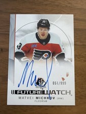 Matvei Michkov 24-25 SP Authentic Future Watch #185 RC Rookie AUTO # /999 Flyers
