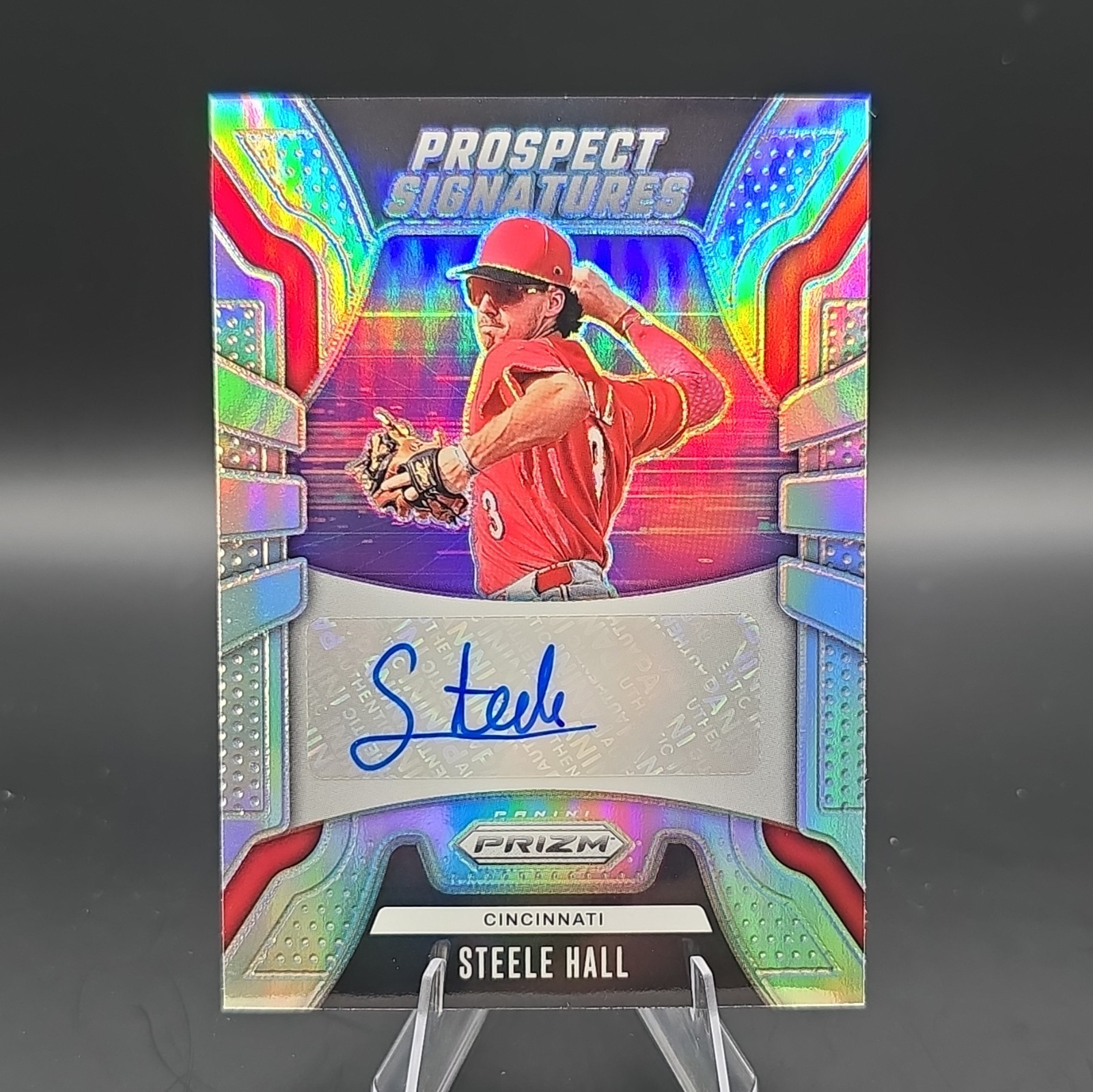 2026 Panini Prizm Steele Hall Prospect Signatures Silver Auto PS-SH Reds