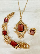 Vintage Sarah Coventry Parure ~ Necklace Bracelet & Ring Set ~ 