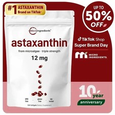 Astaxanthin 12mg from Natural Microalgae,For Skin Glow  Antioxidant Support