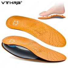 Flat Feet Arch Support Leather Orthopedic Orthotic Insole for Shoes Soles Insert