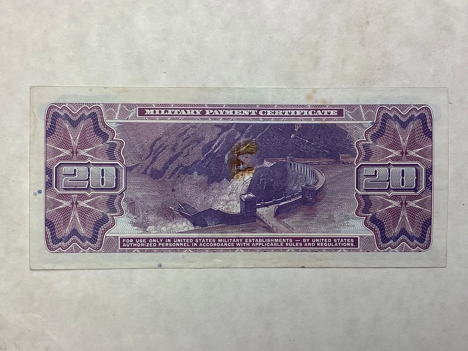 ~US MPC Military Payment Certificate $20 Series 692 - Indian Chief - SALE PRICED - Image 2 of 2