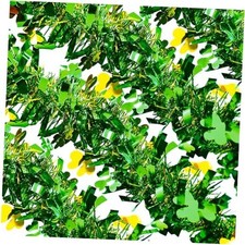 66 FT Glitter St.Patrick's Day Tinsel Garland Decorations Green and Gold