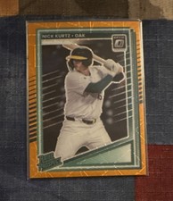 Panini 2025 Donruss Nick Kurtz #154 Oakland Rated Prospect Orange Prizm