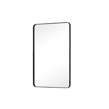 HOMLUX 36 IN. W X 24 IN. H RECTANGLE FRAMED WALL BATHROOM VANITY MIRROR - BLACK