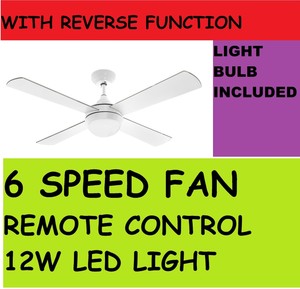 Arlec 120cm White Columbus Ceiling Fan With Led Light Remote Image Is Loading Arlec 120cm White Columbus Ceiling Fan With Led