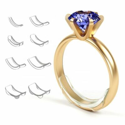 8-Piece Invisible Ring Size Adjuster Set - Clip Guard Resizer For Loose Rings