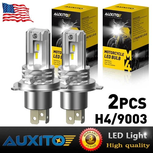 2x AUXITO H4 9003 Motorcycle LED Headlights High Low Beam 6000K Bulbs All in One