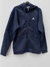 Adidas Men's Navy Marl Full Zip Hoodie Jacket Size M New