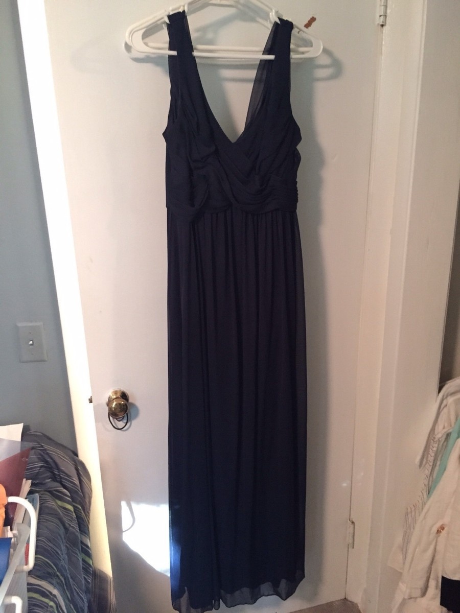david's bridal 2 piece bridesmaid dress David's Bridal Long Mesh Two Strap Bridesmaid Dress