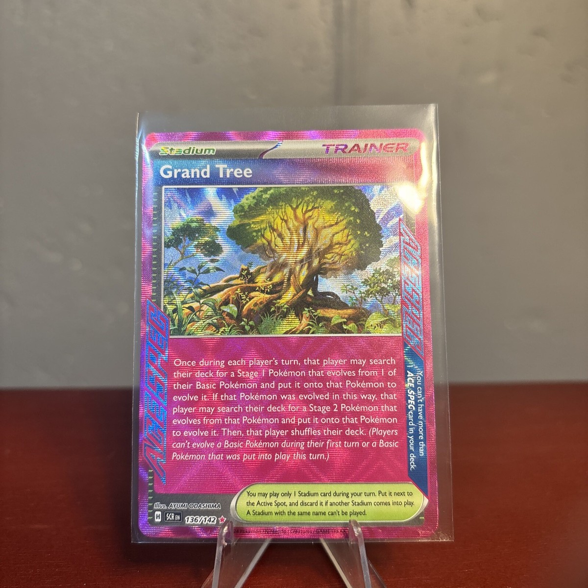 Grand Tree 136/142 Ace Spec NM/M Stellar Crown Pokemon Card | eBay