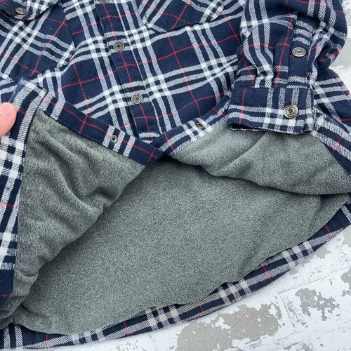 Rugged Wear Shirt Jacket Men Large Blue Snap Flannel Quilt Blanket Lined Shacket - Picture 2 of 9