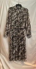 Simply Vera Vera Wang Women's Black Wild Long Sleeve Chiffon Dress NWT