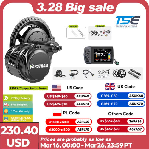 Tongsheng TSDZ8 750W & TSDZ2B 500W Mid Drive Torque Sensor Electric Bike Kit