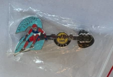 Hard Rock Café Original Oslo 2nd Anniversary Guitar Staff Norway Pin New Mint