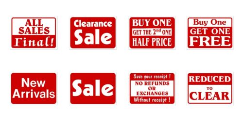 ALL SALES FINAL Retail Store Sale Sign Business Shopping Message 11"x 7" Sign - Picture 3 of 6