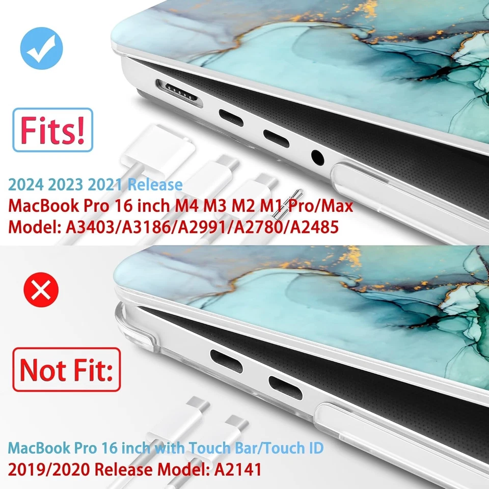 Capa protetora de tela teclado para MacBook Pro 16", mármore verde - Imagem 2 de 4