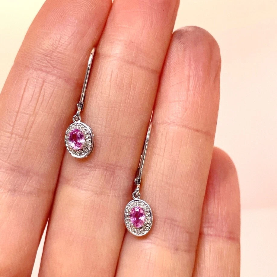 Padparadscha sapphire earrings sale