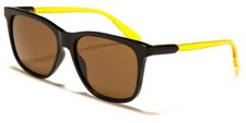 YELLOW BLACK FRAME BROWN LENS SUNGLASSES UNISEX RETRO SQUARE CLASSIC GSL22302