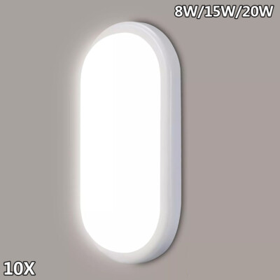 1-10X LED Feuchtraumleuchte Ovalleuchte Wannenleuchte Bad Kellerleuchte Außen DE
