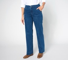 Denim  Co. Signature Petite Indigo Perfect Flex Trouser Jean-Sz 2P A649611 -