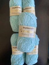 Sirocco DK Cotton Linen 5 Skeins 50 grams 98 yards each Aqua Stylecraft