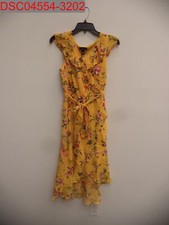 Alyx Petite Women's Yellow Floral Flutter Sleeve Dress, Size PM 887866984459