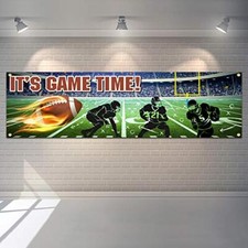 Football Party Banner Decoration for Football Themed Birthday Party Baby
