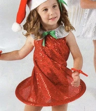  HOLIDAY CHRISTMAS Dance COSTUME Be a Bell Red Faux Sequin Bellringer over 40