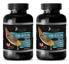 CHIA SEED OIL 2000mg - Omega 3-6-9 Nutrition (2 Bottles, 120 Softgels)