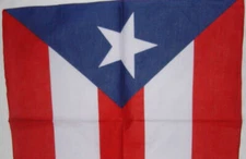 PUERTO RICO FLAG BLUE RED BORDER BANDANA SCARF 19" x 20" BIKER HEAD WRAP COTTON