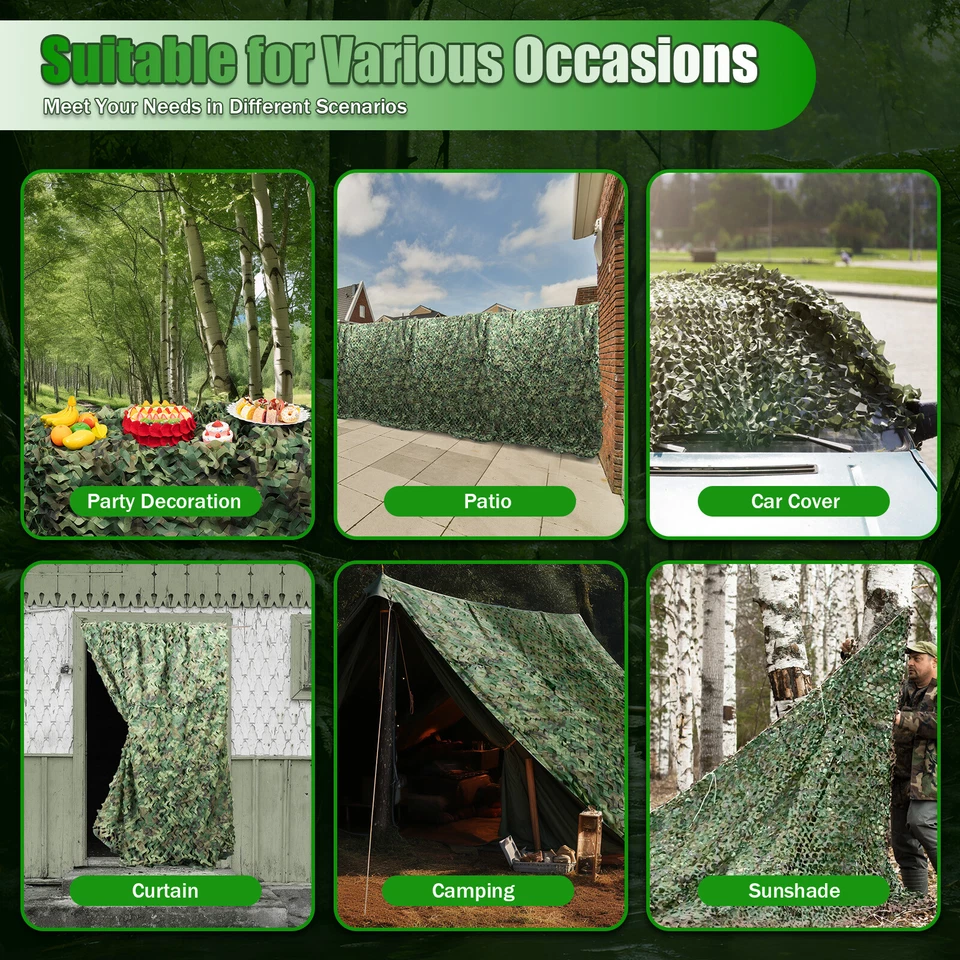 26x26FT Camouflage Net Hunting Camping Camo Netting Large Tactical Cover Net NEW - Image 4 of 4