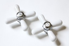 antique faucet porcelain cross handles  deco bath vtg victorian sink tub handle