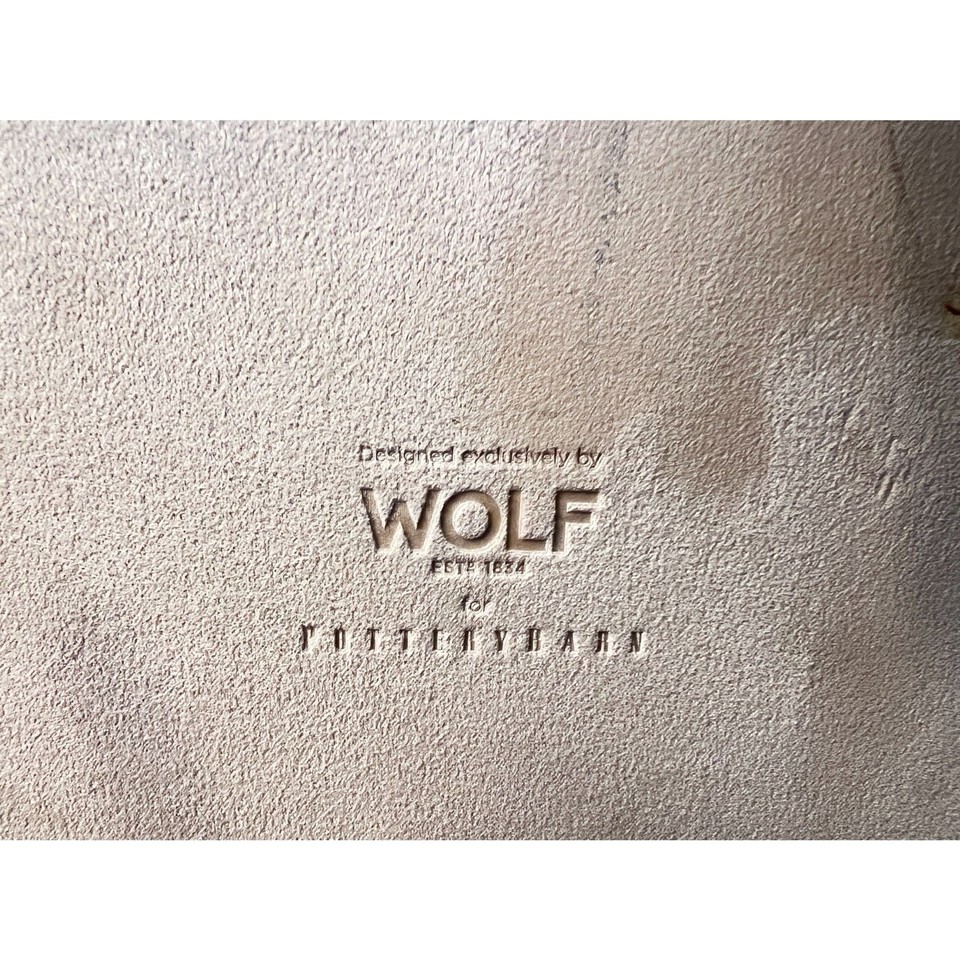 Wolf for Pottery Barn McKenna large Ivory Leather Jewelry Box No key eBay