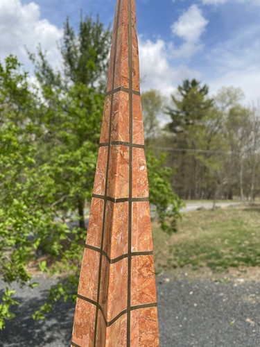 LARGE Vintage Mid-Century Modern Robert Marcius Casa Bique Stone & Brass Obelisk - Picture 11 of 23