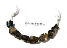 Natural Smoky Quartz Nuggets Feceted, 6"Inch Gemstone Beads Free Size 1 Strand
