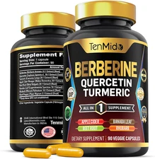 Berberine Supplement for Men and Women, 8In1 Formula with Quercetin, Turmeric, A