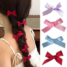 Mini Bow Hair Clip Solid Color Small Grab Clip Sweet Girls Bangs Side Clip Gifts
